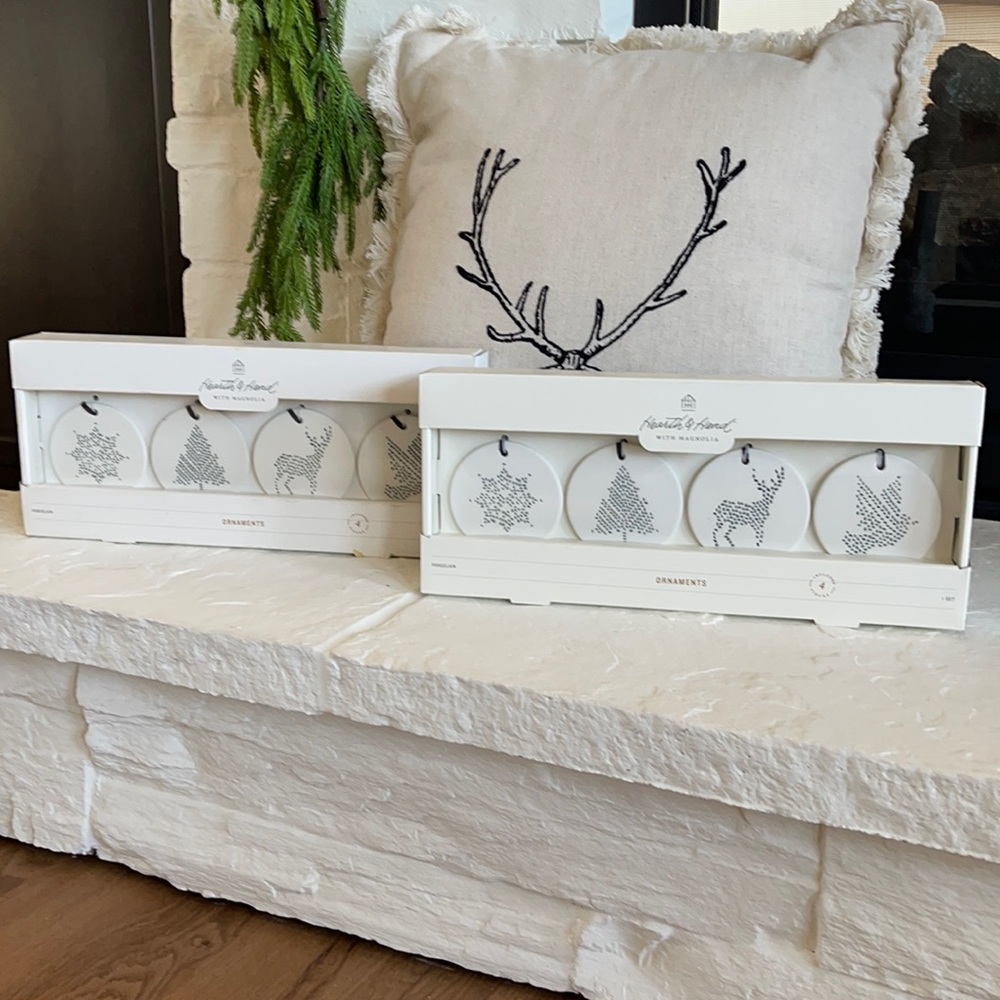 *** Discontinued *** NEW  2 Sets Hearth & Hand Porcelain Ornaments ~
